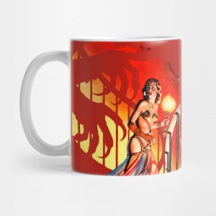 Beautiful Scared Girl Dark Shadow The Usurpers Retro Horror Vintage Comics Mug